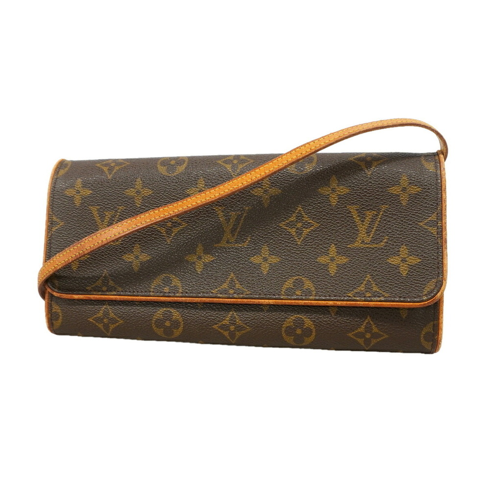 Louis Vuitton Monogram Pochette Twin GM Shoulder Bag M51852 Brown Women's